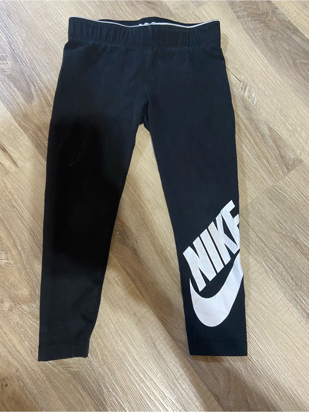 Nike Kids Black Leggings with White Logo